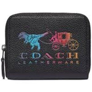 COACH Rexy And Carriage Small Zip Around Leather